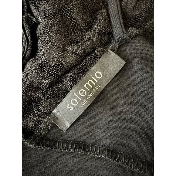 Women's Solemio Lace Accent Racerback Bodycon Mini Dress Black Size Medium - Picture 8 of 12